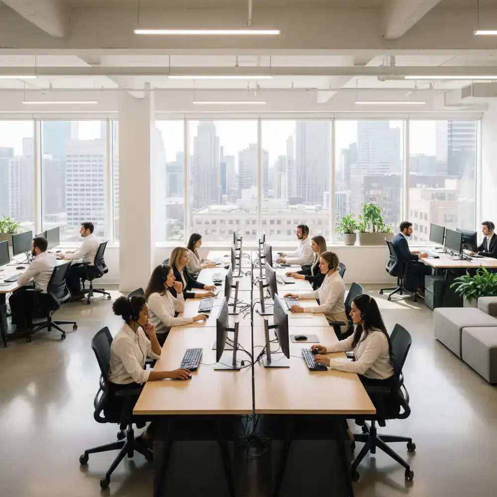 RateMyClean customer support team working in the Minneapolis office